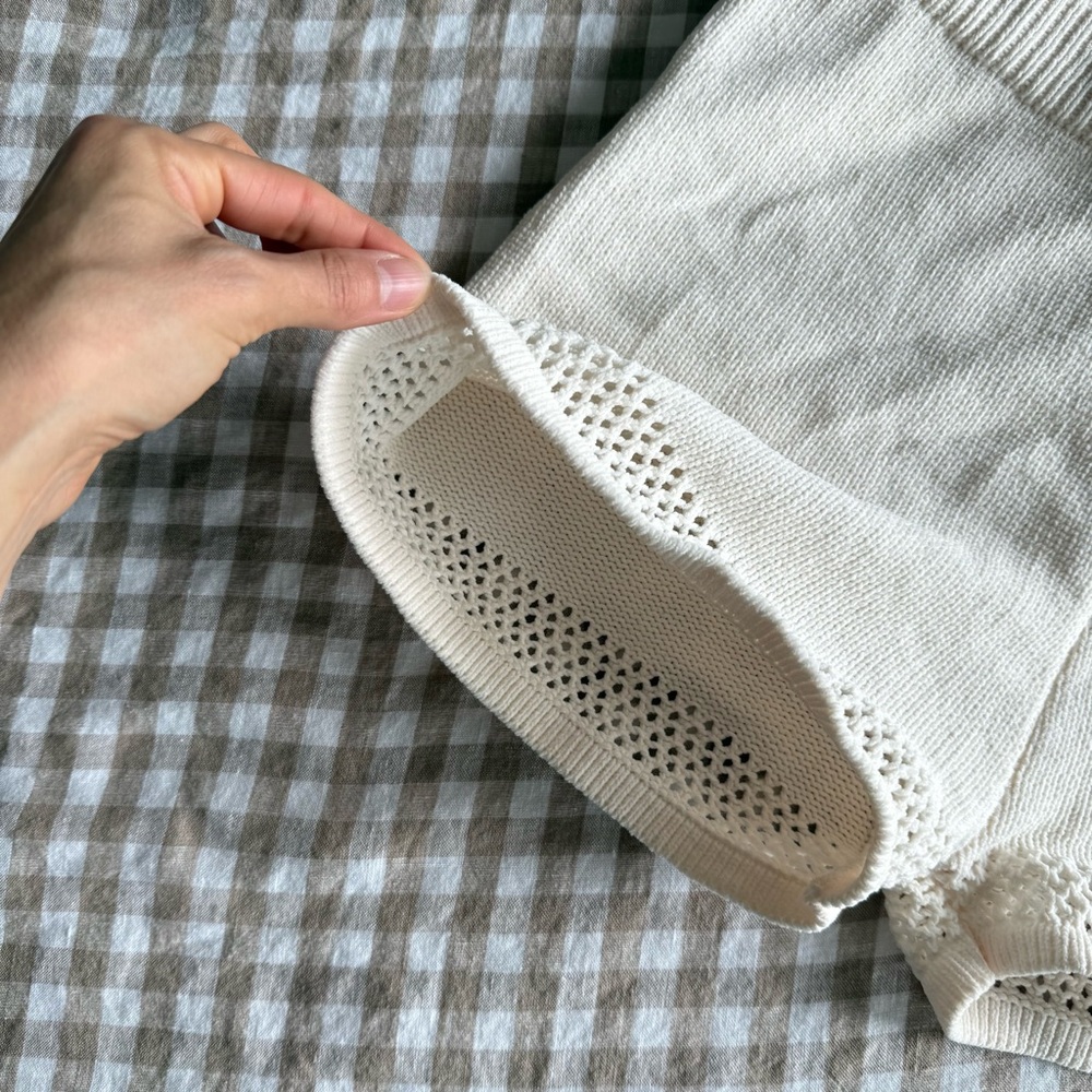 Zara Cream Knit Bralette and Shorts Set - Picture 6 of 12